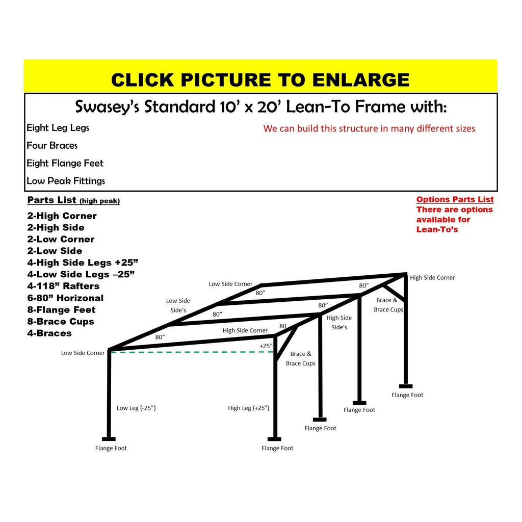 10 X 20 X 1 5 8 LEAN TO FRAME INCLUDES EVERYTHING EXCEPT PIPE 10-x-20-x-1-5-8-lean-to-frame-includes-everything-except-pipe