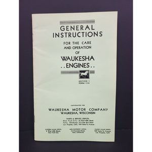 Waukesha Engines - General Instructions