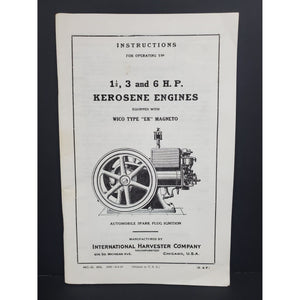 Kerosene Engines 1.5 - 3 - and 6 HP - Operating Instruction Book