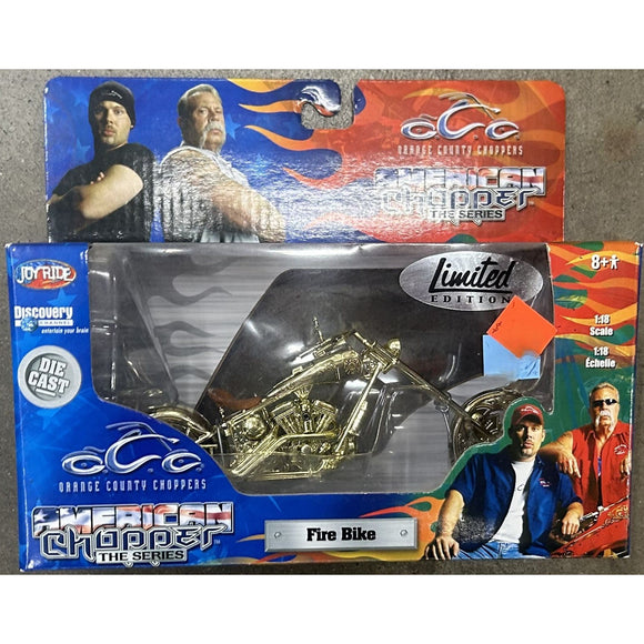bikers discovery joy fahrradtasche 1/18 Scale Die Cast Orange County Choppers Gold Fire Bike – Swasey's Hardware & Hobbies