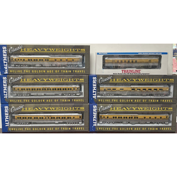 HO Scale Walther's D&RGW 4 Stripe Heavy Weight Passenger Train 6 Cars