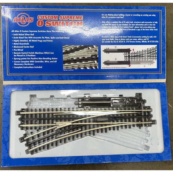 Atlas O Gauge 3 rail 6072 Remote Control Left Hand Turnout