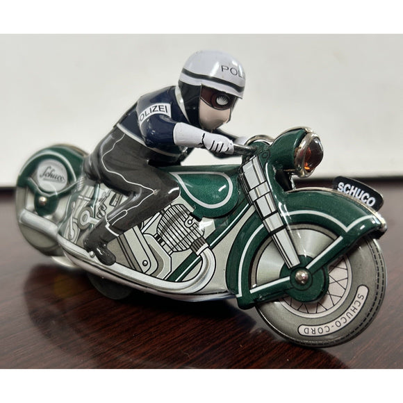 Schuco Motoracer 1006 Polizei / Motorrad Blechspielzeug