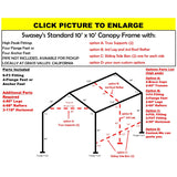 10 x 10 x 3/4" Canopy Frame Parts, INCLUDES EVERYTHING EXCEPT PIPE
