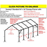 10 X 24 X 1-5/8" HD CANOPY FRAME PARTS, INCLUDES EVERYTHING EXCEPT PIPE