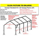 10 X 24 X 1-7/8" HD CANOPY FRAME PARTS, INCLUDES EVERYTHING EXCEPT PIPE