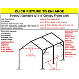 12 X 14 X 1-3/8" CANOPY FRAME PARTS, INCLUDES EVERYTHING EXCEPT PIPE