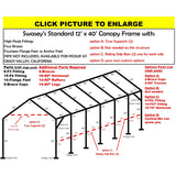 12 X 40 X 1-5/8" HD CANOPY FRAME PARTS, INCLUDES EVERYTHING EXCEPT PIPE