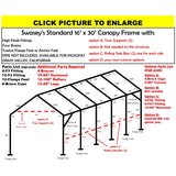 16 X 30 X 1-5/8" HD CANOPY FRAME PARTS, INCLUDES EVERYTHING EXCEPT PIPE