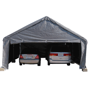 Front Wall Silver Tarp-With Two Zippers -Choose Your Size