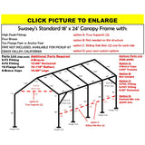 18 X 24 X 1-7/8" HD CANOPY FRAME PARTS, INCLUDES EVERYTHING EXCEPT PIPE