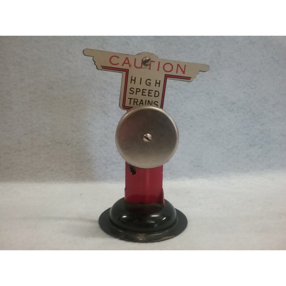 O Gauge Marx Train Caution Sign With Bell