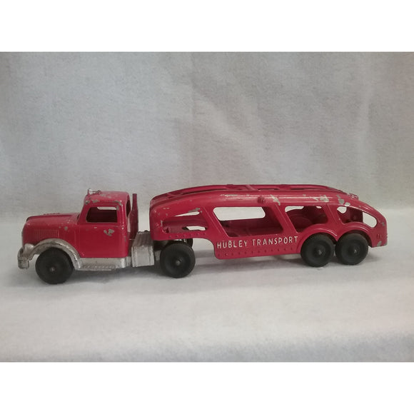 Hubley Kiddie Toy Metal Semi Truck With Transport