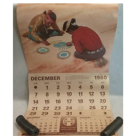 December 1980-81 Vintage Santa Fe Calendar