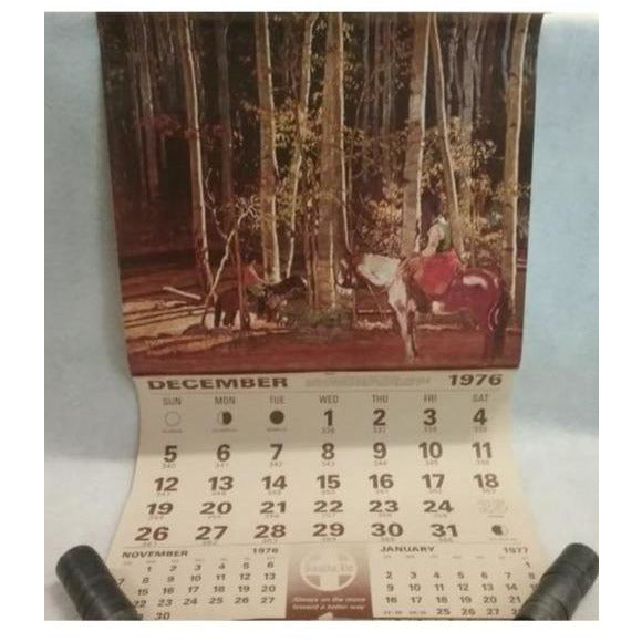 December 1976-77 Vintage Santa Fe Calendar