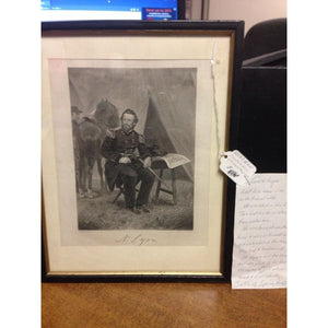 Signed Framed Lithograph of Civil War Union General Lyon - Swasey's Hardware & Hobbies