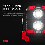 2,000 Lumen Omni-Directional USB-C Rechargeable Work Light