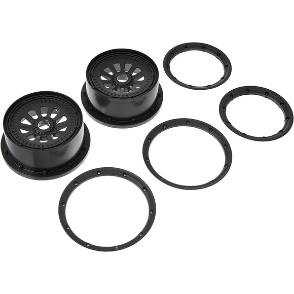 Wheel & Beadlock Set, Black (2), 5T