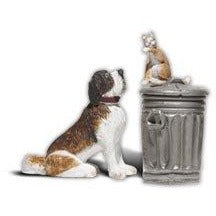 A2524 G Dog w/Cat on Trashcan