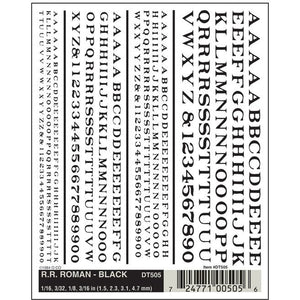 DT505 Railroad Roman Letters, Black