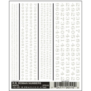 DT510 Railroad Roman Numbers, White