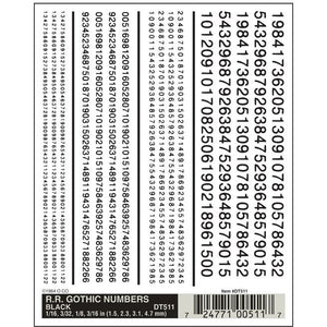 DT511 Railroad Gothic Numbers, Black