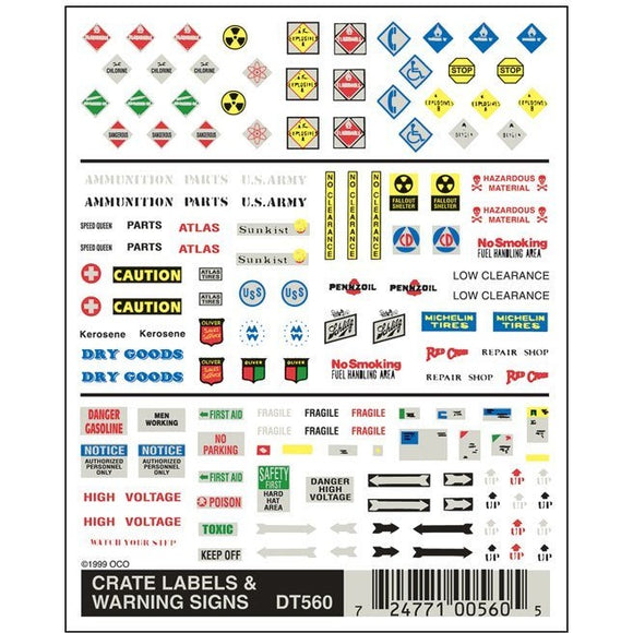 DT560 Dry Transfer, Crate Labels/Warning Signs