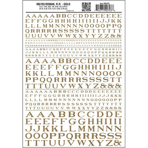 MG703 Roman Letters, Gold