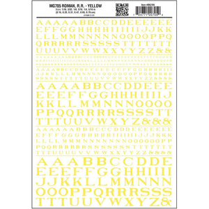 MG705 Roman Letters, Yellow