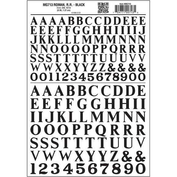 MG713 Large Roman Letters, Black