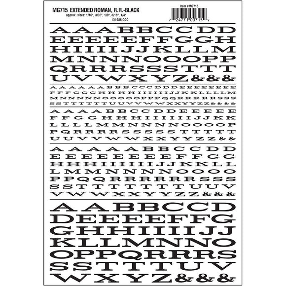 MG715 Extended Roman Letters, Black