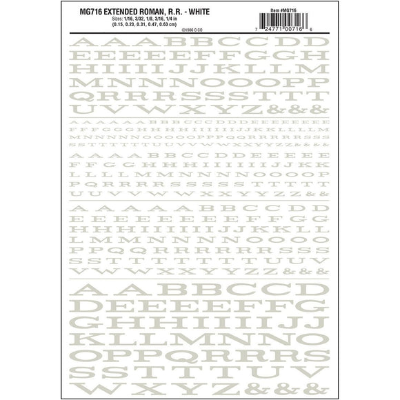 MG716 Extended Roman Letters, White