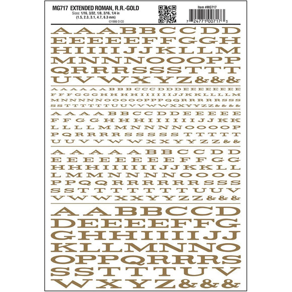 MG717 Extended Roman Letters, Gold