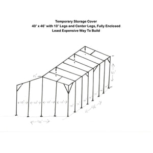 Temporary Storage Cover 40' x 46' with 10' Legs