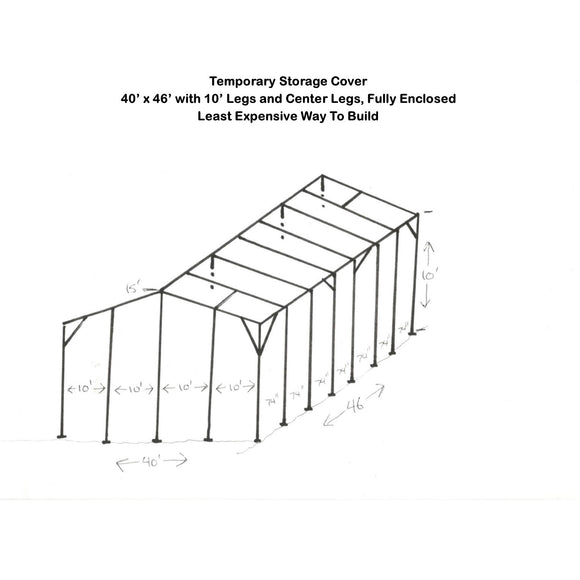 Temporary Storage Cover 40' x 46' with 10' Legs