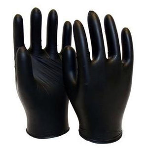 BLACK NITRILE DISPOSABLE, POWDERED FREE, TEXTURED-CHOOSE YOUR SIZE