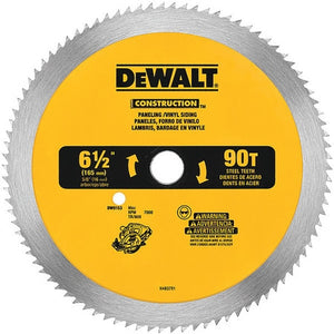 DEWALT 6-1/2", 90-Teeth Circular Saw Blade, Steel