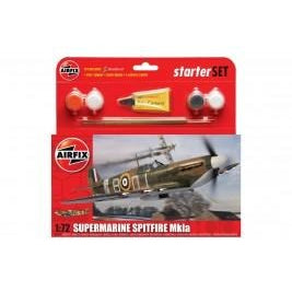 A55100 Small Starter Set - Supermarine Spitfire MkIa Starter Set 1:72 - Swasey's Hardware & Hobbies