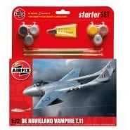 A55204 Medium Starter Set - De Havilland Vampire T11 1:72 - Swasey's Hardware & Hobbies