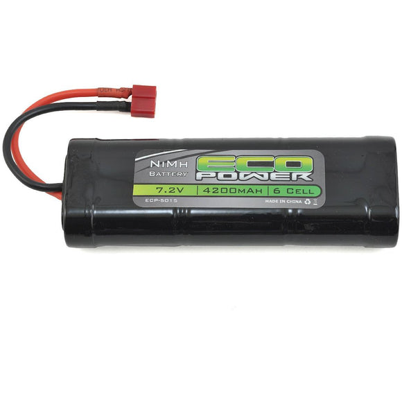 EcoPower 6-Cell NiMh Stick Pack Battery w/T-Style Connector (7.2V/4200mAh)