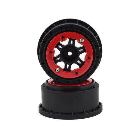Sixer 2.2/3.0 Red/Black Bead-Loc R Wheels (2): SLH