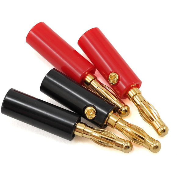 ProTek RC 4.0mm Gold Plated Banana Plugs (2 Red/2 Black)
