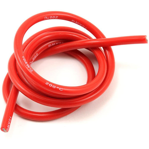 ProTek RC 10awg Red Silicone Hookup Wire (1 Meter)