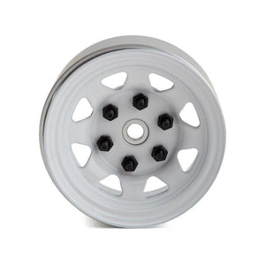 Stamped Steel Single 1.55" White Beadlock Wheel