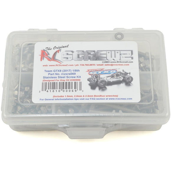 RC Screwz XRAY GTX8 1/8 Onroad Stainless Steel Screw Kit