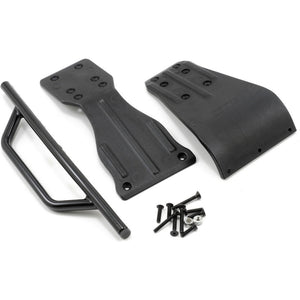 RPM Front Bumper Skid Plate & Chassis Brace Set (Black) (SC10)