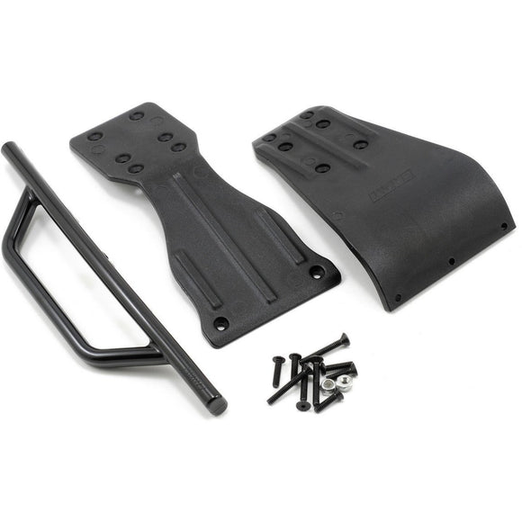 RPM Front Bumper Skid Plate & Chassis Brace Set (Black) (SC10)