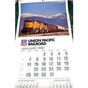 Official 1991 Union Pacific Railroad Calendar