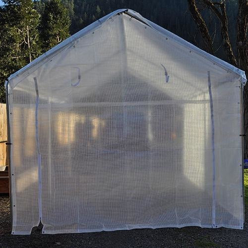 tarp wall Front Wall Clear Tarp-With Two Zippers -Choose Your Size – Swasey's Hardware & Hobbies