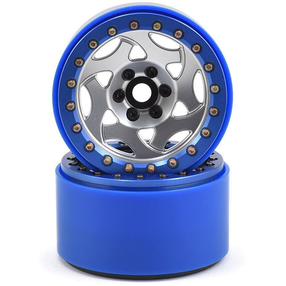 SSD RC 2.2” Champion PL Beadlock Wheels (Silver/Blue)